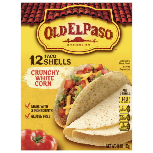 Old El Paso Taco Shells, Crunchy White Corn