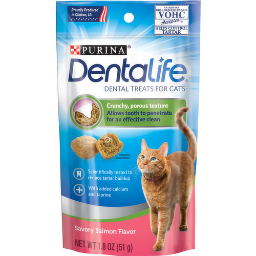 Dentalife Dental Treats for Cats, Savory Salmon Flavor