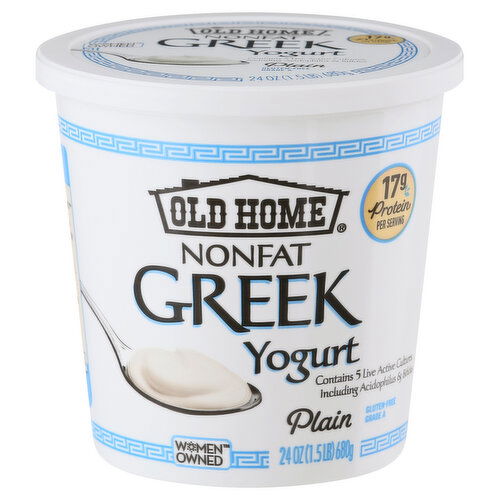 Old Home Yogurt, Greek, Nonfat, Plain