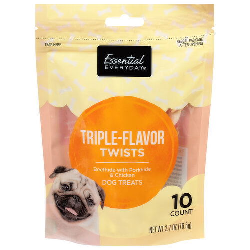 Essential Everyday Dog Treats, Triple-Flavor, Twists