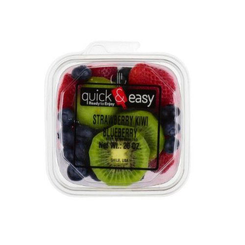 Quick & Easy  Fresh Cut Fruit, Strawberry, Kiwi, Blueberry, Medium