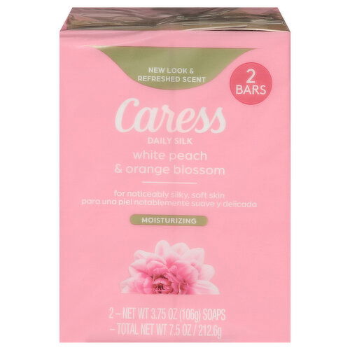 Caress Soap, White Peach & Orange Blossom, Moisturizing