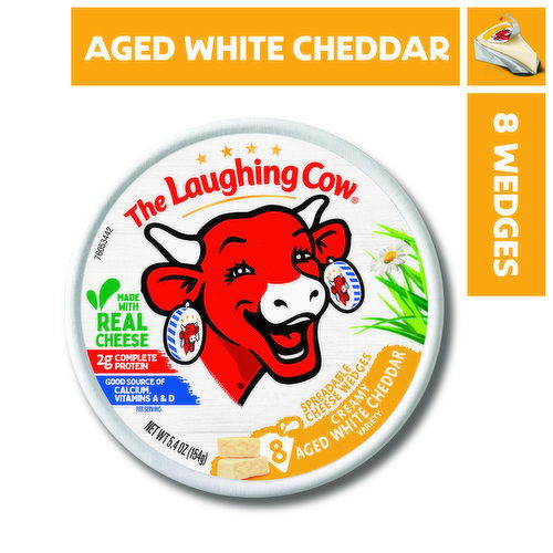 The Laughing Cow Creamy White Cheddar Flavor Spreadable Cheese Wedges