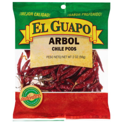 El Guapo Whole Arbol Chili Pods (Chile De Arbol Entero)