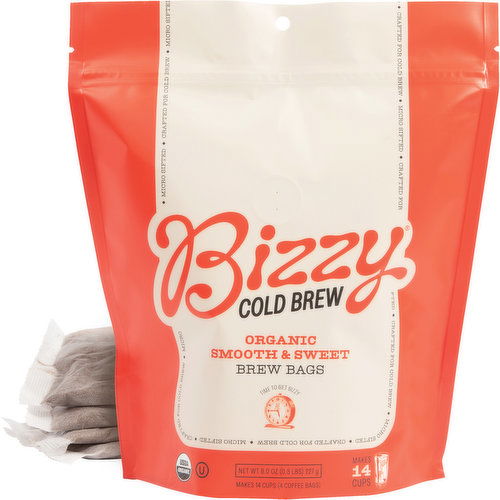 Bizzy Coarse Ground Coffee for Cold Brew in Brew Bags