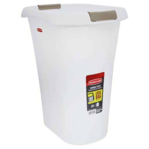 Rubbermaid Wastebasket, Open Top, Liner Lock, 8 Gallon