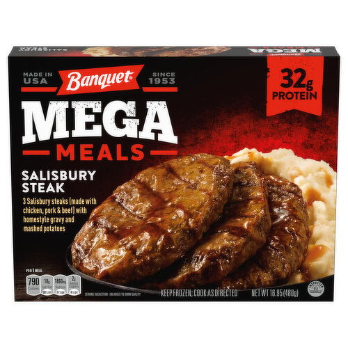 Banquet Mega Meals Mega Meals Salisbury Steak Frozen Dinner