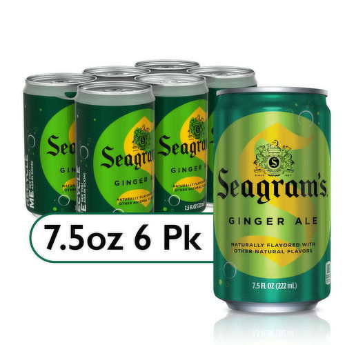 Seagrams  Ginger Ale Soda Soft Drinks, 7.5 fl oz