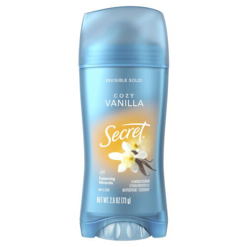 Secret Fresh Secret Fresh Invisible Solid Antiperspirant and Deodorant, Vanilla Scent, 2.6 oz