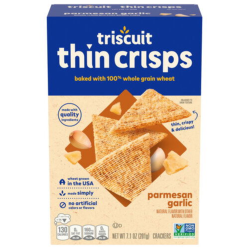 TRISCUIT Thin Crisps Parmesan Garlic Whole Grain Wheat Crackers