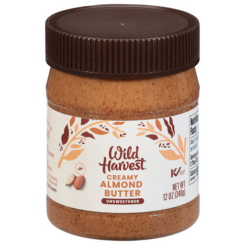 Wild Harvest Almond Butter, Unsweetened, Creamy