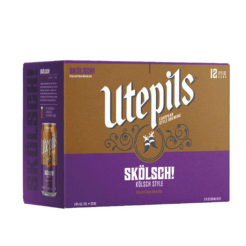 Utepils Brewing Skolsch Kolsch Beer, 12 Pack