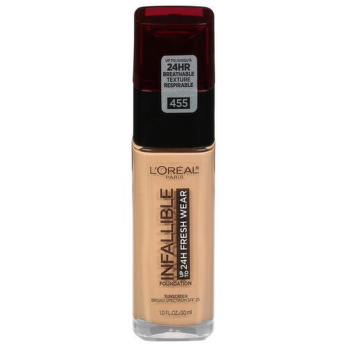 L'Oreal Infallible Foundation, Natural Buff 455, Broad Spectrum SPF 25