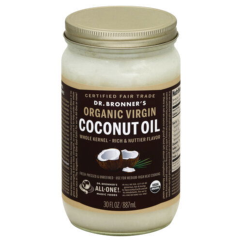 Dr. Bronner's Coconut Oil, Virgin, Whole Kernel