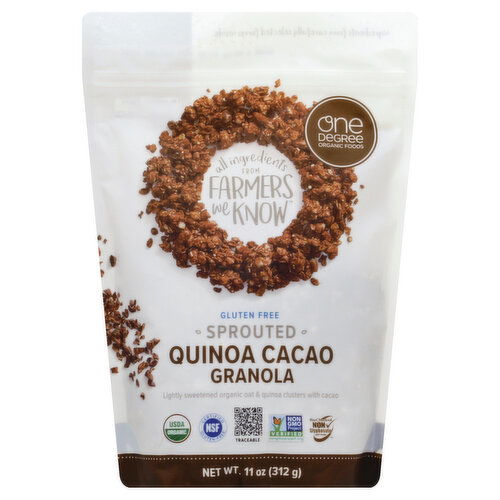 One Degree Organic Foods Granola, Sprouted, Quinoa Cacao