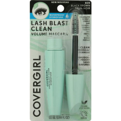 CoverGirl Lash Blast Clean Volume Mascara, Waterproof, Black Brown 835
