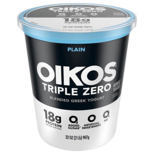 Oikos Triple Zero Nonfat Blended Greek Plain Yogurt
