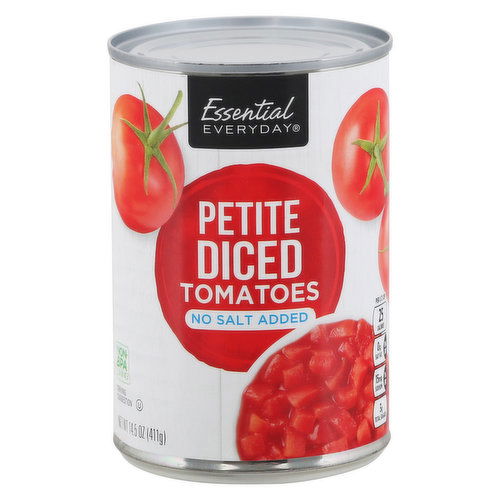 Essential Everyday Tomatoes, No Salt Added, Diced, Petite