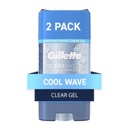 Gillette Antiperspirant and Deodorant for Men, Clear Gel, Cool Wave, Twin Pack - 2 of 3.8oz