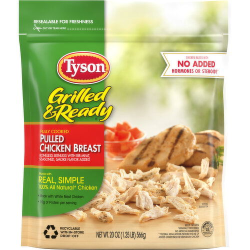 Tyson Grilled And Ready Grilled & Ready Tyson Grilled & Ready Fully Cooked Pulled Chicken Breast, 20 oz