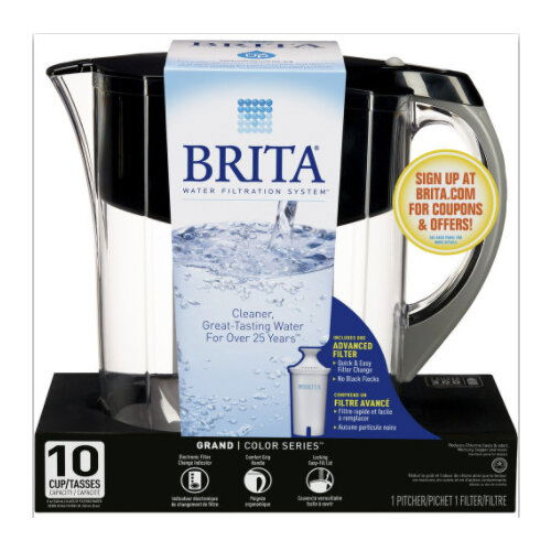 Brita Black Grand Water Filter Pitcher