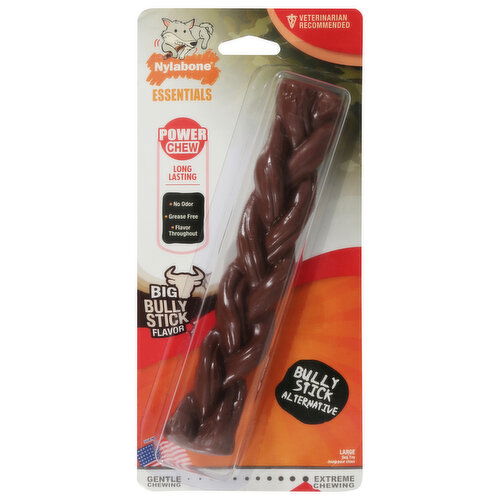 Nylabone Dog Toy, Power Chew, Bully Stick Flavor, Large