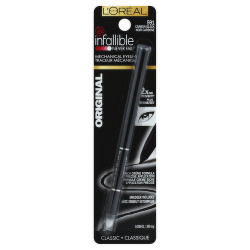 L'Oreal Infallible Never Fail Mechanical Eye Liner, Classic, Carbon Black 591