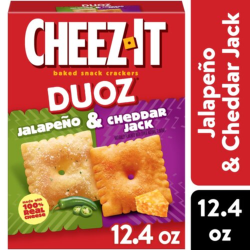 Cheez-It Duoz Baked Snack Crackers, Jalapeño and Cheddar Jack
