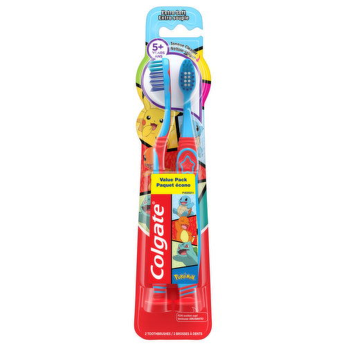 Colgate Toothbrushes, Extra Soft, Pokemon, Value Pack