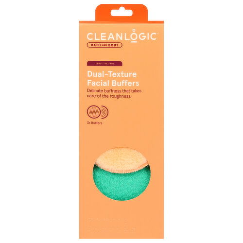 Cleanlogic Bath and Body Facial Buffers, Dual Texture
