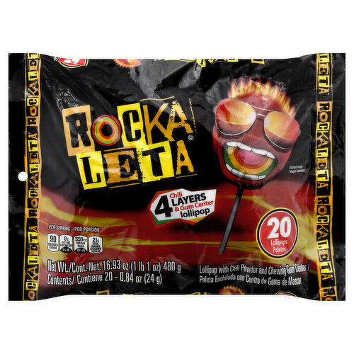 Rocka Leta Lollipop, 4 Layer, Chili & Gum Center