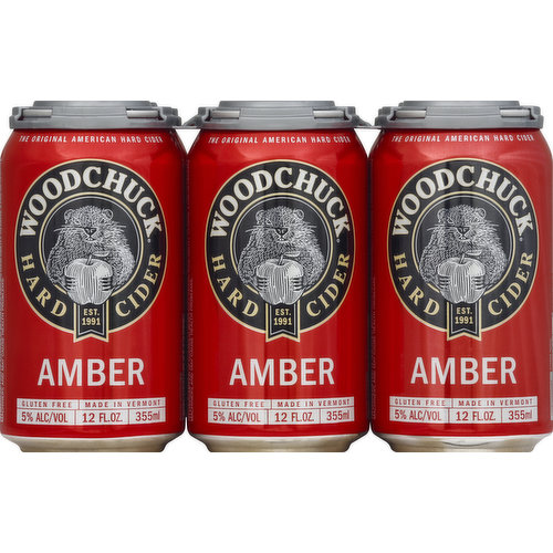 Woodchuck Hard Cider, Amber, 6 Pack