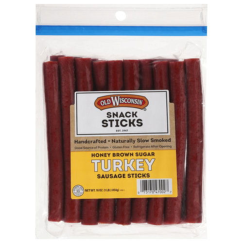 Old Wisconsin Snack Sticks, Turkey Sausage, Honey Brown Sugar