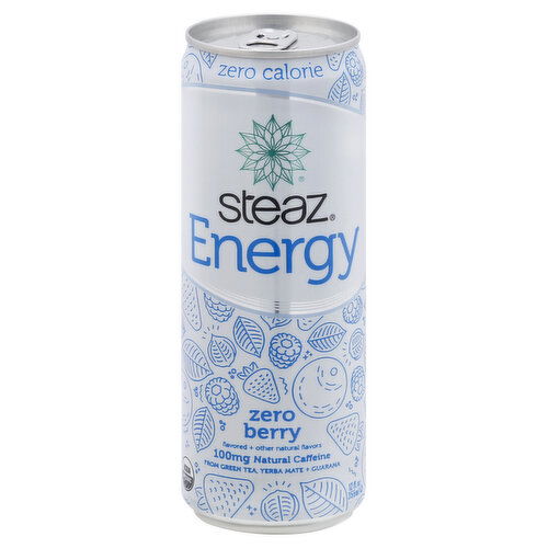 Steaz Energy Drink, Zero Calorie, Zero Berry