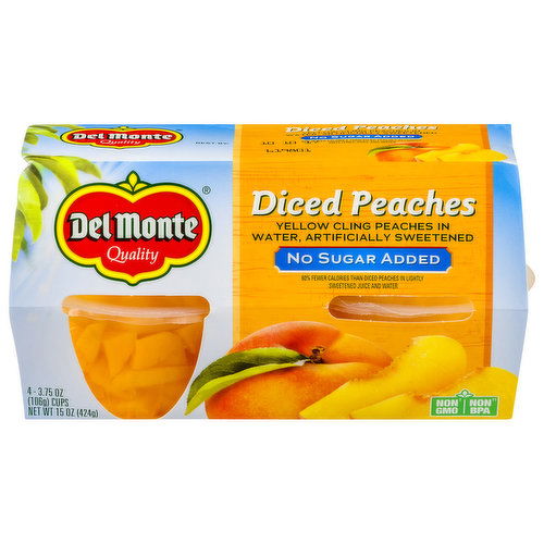 Del Monte Peaches, No Sugar Added, Diced