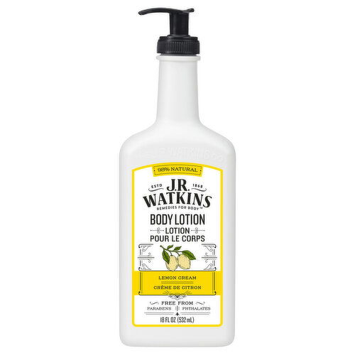 J.R. Watkins Body Lotion, Lemon Cream