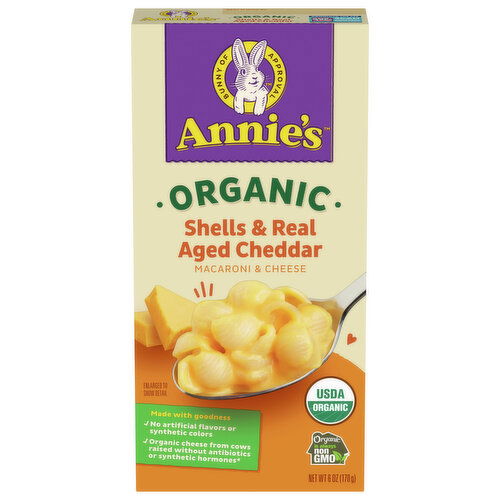 Annie's Macaroni & Cheese, Organic, Shells & Real Aged Cheddar