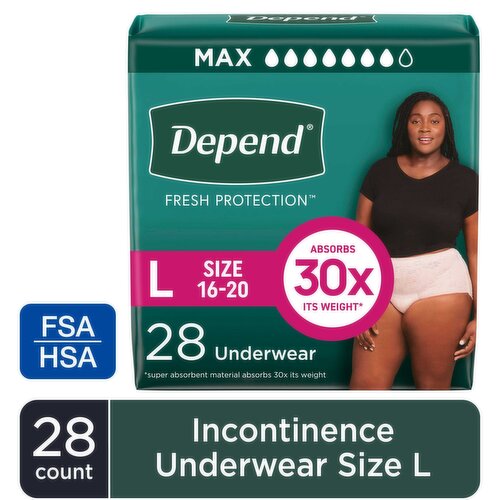 Depend Fresh Protection Maximum L Underwear