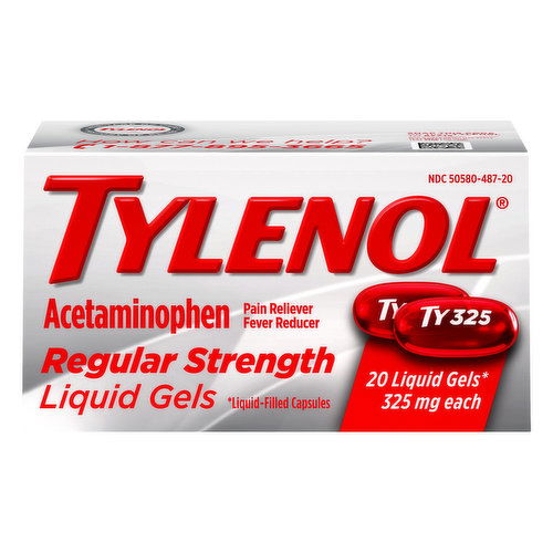 Tylenol Acetaminophen, Regular Strength, 325 mg, Liquid Gels