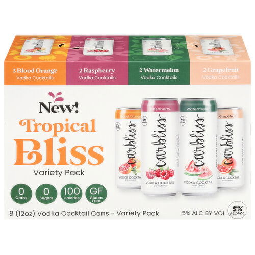 Carbliss Tropical Bliss Vodka Cocktail Variety Pack