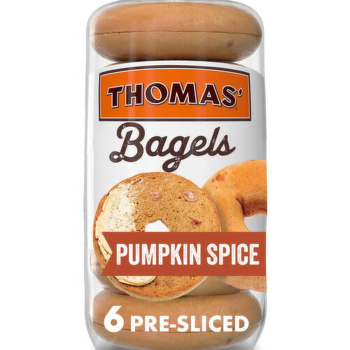 Thomas' Pumpkin Spice Pre-sliced Bagels, 6 count, 19 oz