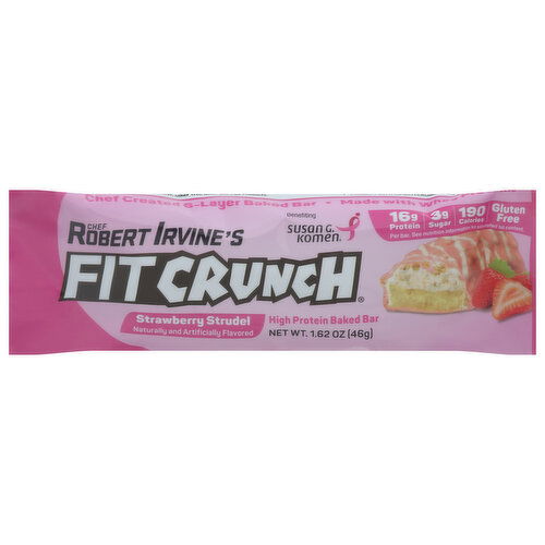 FitCrunch Baked Bar, High Protein, Strawberry Strudel