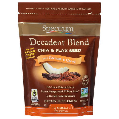 Spectrum Essentials Decadent Blend Chia & Flax Seed with Coconut & Cocoa Dietary Supplement