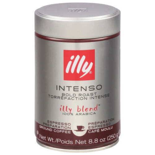 Illy Coffee, 100% Arabica, Ground, Bold Roast, Intenso