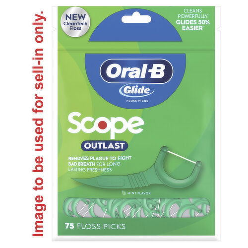 Oral-B Glide Glide Dental Floss Picks with Scope Outlast, Mint