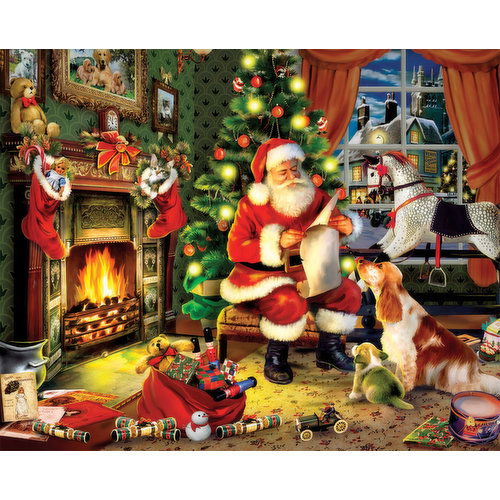 White Mountain Puzzles Checking Twice Christmas Puzzle