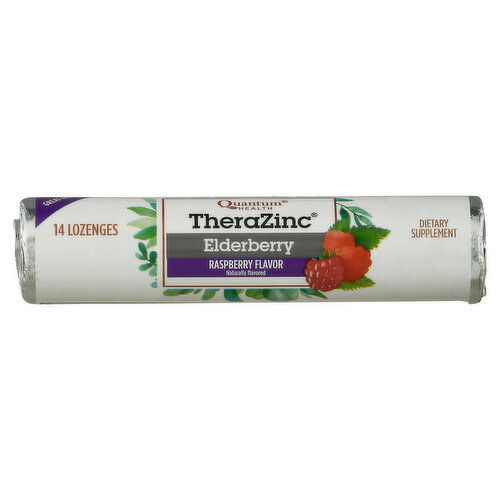 Quantum Health TheraZinc Lozenges, Elderberry, Raspberry Flavor