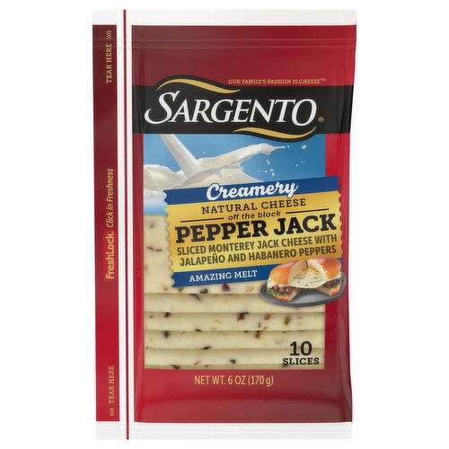 Sargento Natural Cheese, Pepper Jack, Creamery