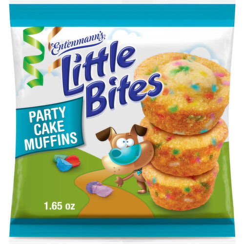 Entenmann's Little Bites Party Cake Cake and Sprinkles Mini Muffins, Individual, 4 count, 1.65 oz