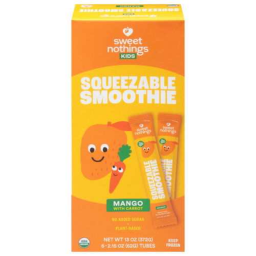 Sweet Nothings Kids Squeezable Smoothies, Mango with Carrot